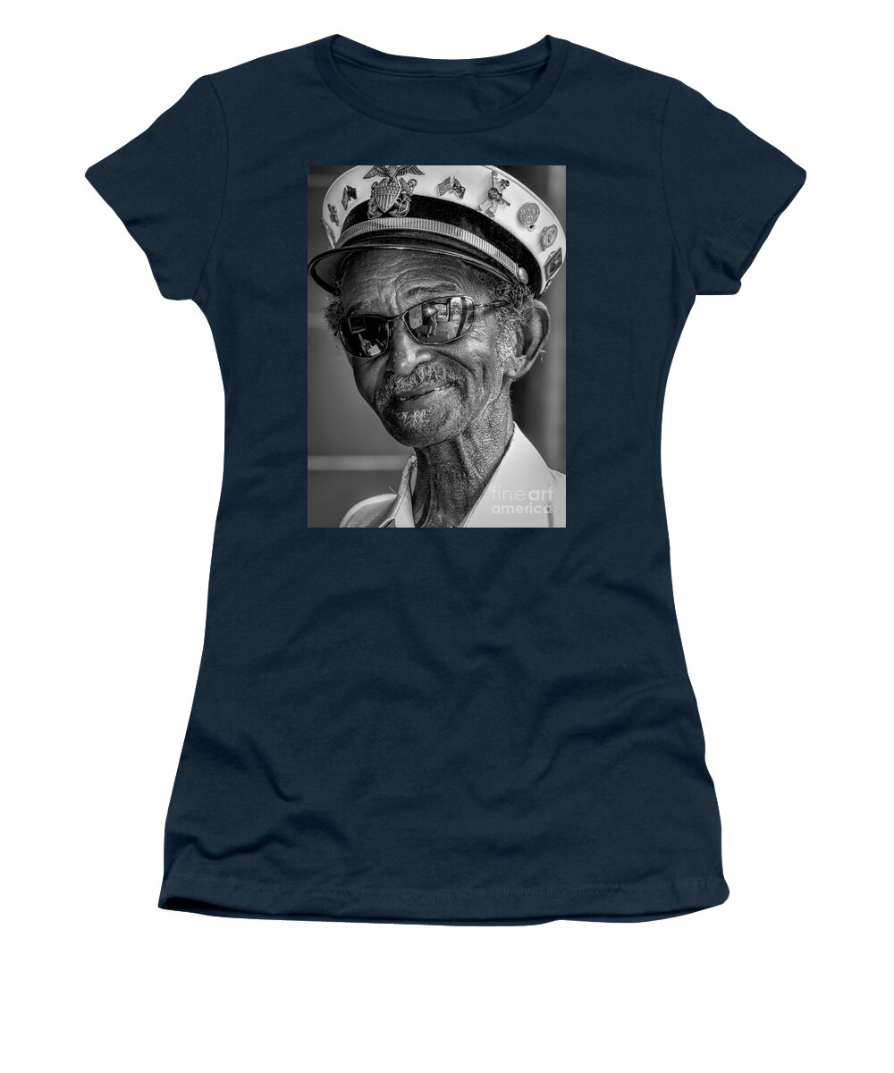 Musician Women's T-Shirt featuring the photograph New Orleans Musician BW by Kathleen K Parker