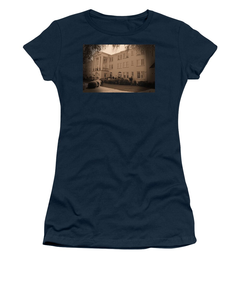 7006 Women's T-Shirt featuring the photograph New Perry Hotel in Sepia by Gordon Elwell