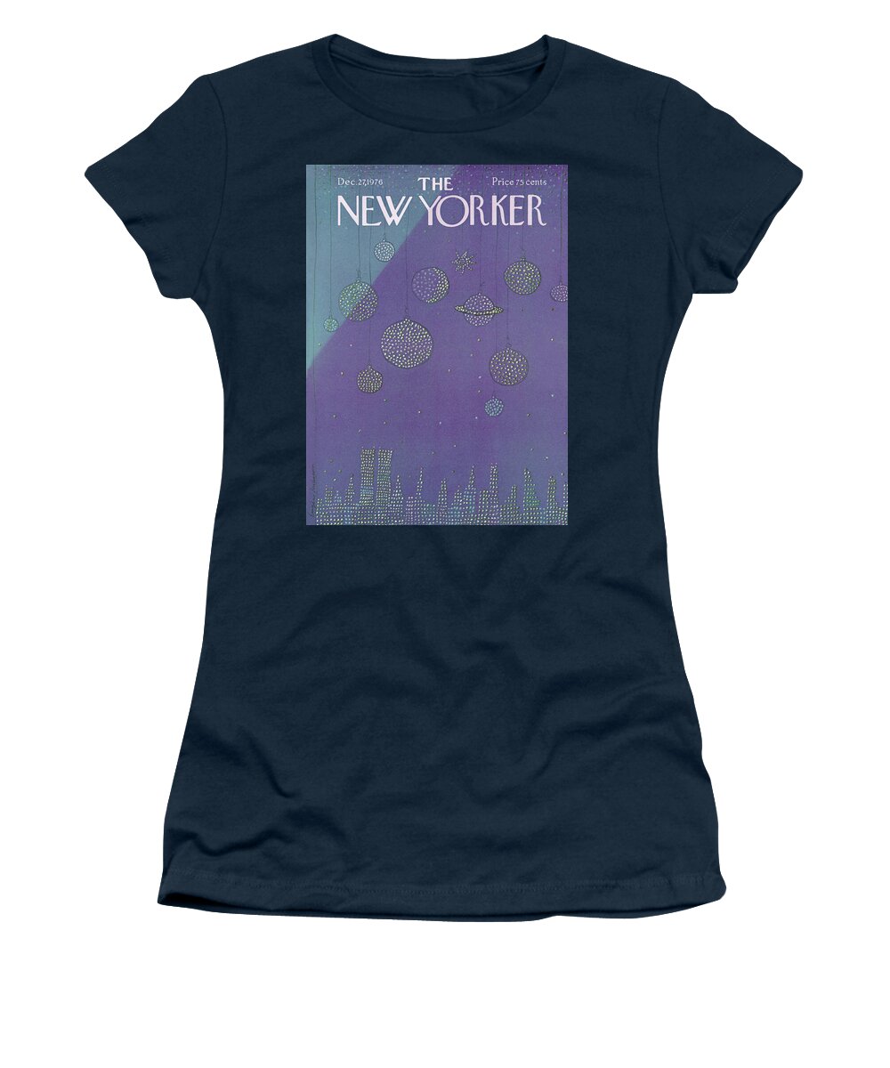 Planets Women's T-Shirt featuring the painting New Yorker December 27th, 1976 by Eugene Mihaesco