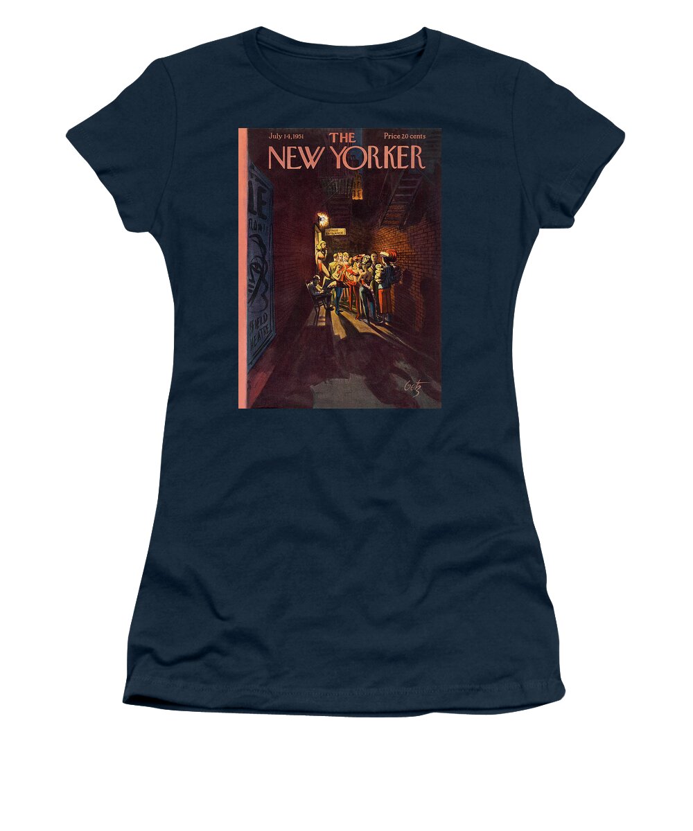 Alley Women's T-Shirt featuring the painting New Yorker July 14th, 1951 by Arthur Getz