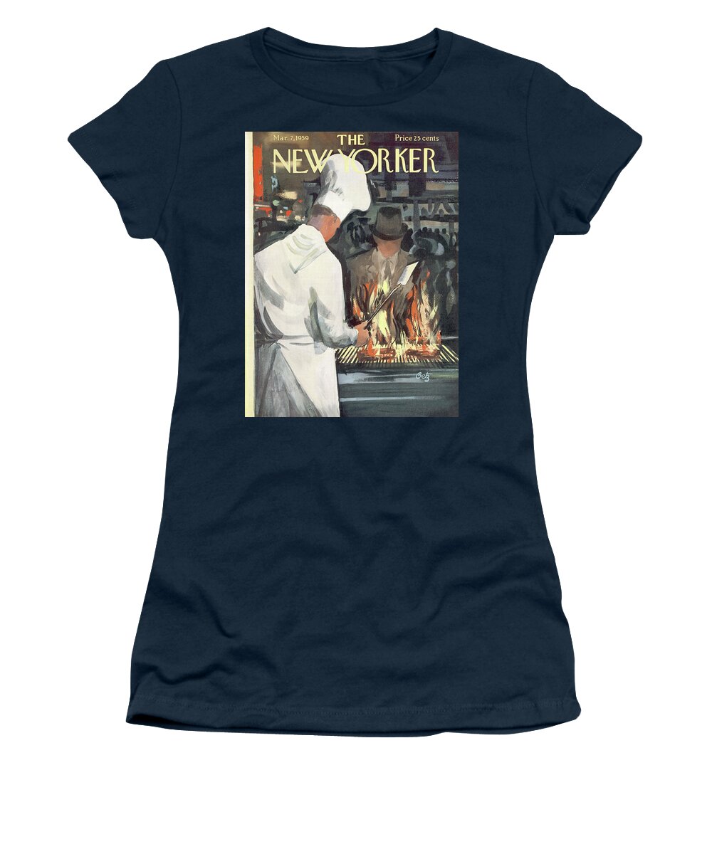 Food Women's T-Shirt featuring the painting New Yorker March 7th, 1959 by Arthur Getz