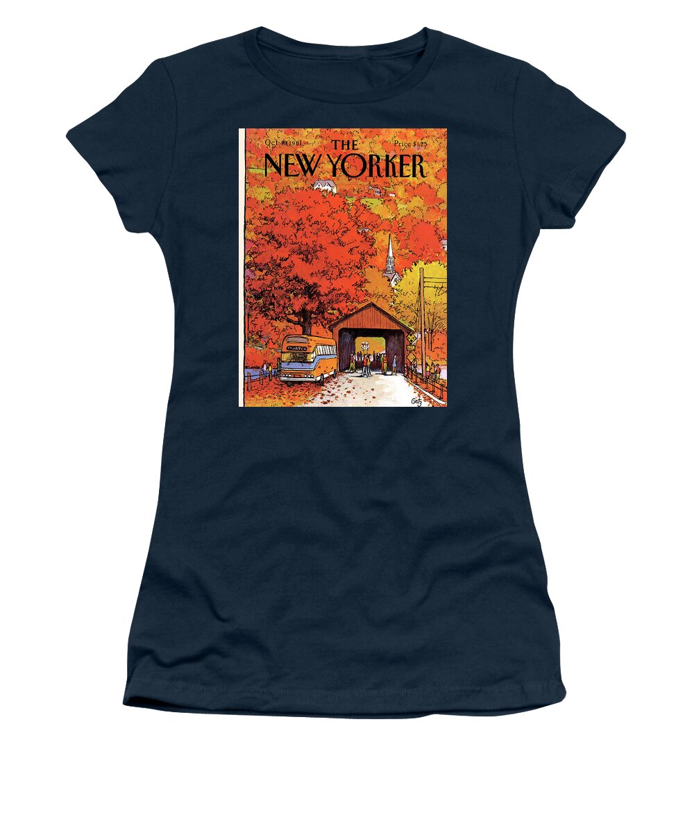 Season Women's T-Shirt featuring the painting New Yorker October 19th, 1981 by Arthur Getz