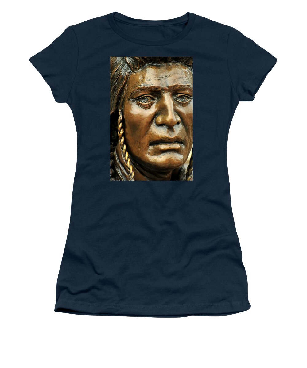 Art Women's T-Shirt featuring the photograph Nez Perce Indian Bronze, Joseph, Oregon by Theodore Clutter
