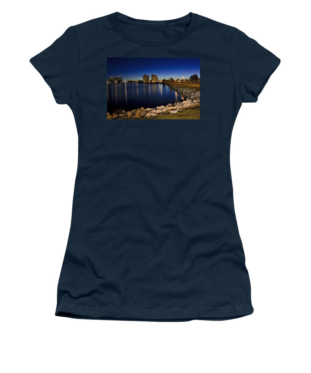 Night Women's T-Shirt featuring the photograph Night Light In Barrie by Hany J