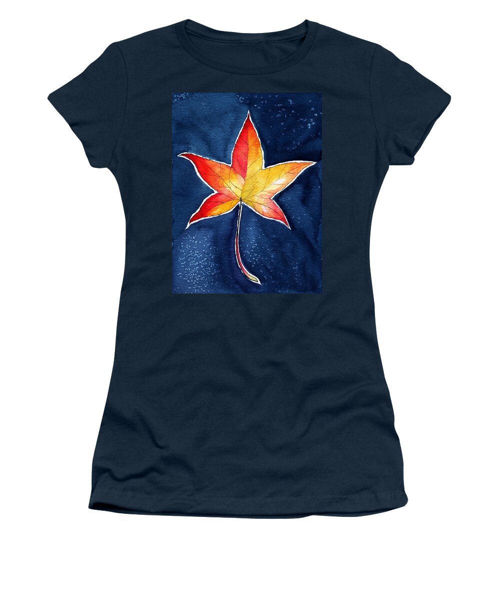 Red Women's T-Shirt featuring the painting October Night by Katherine Miller