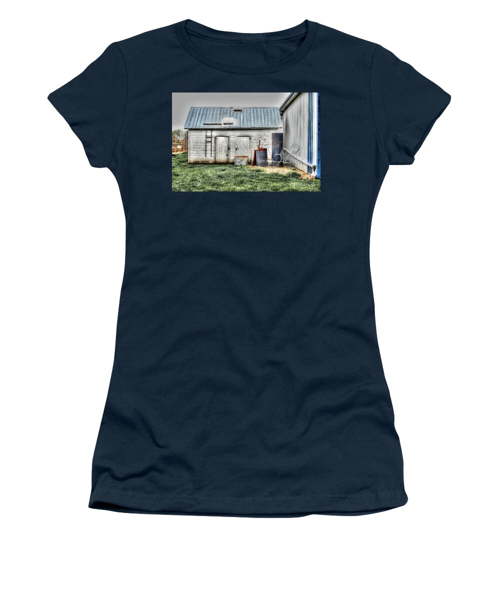 Old Barns Women's T-Shirt featuring the photograph Old Barneys Barn by Doc Braham