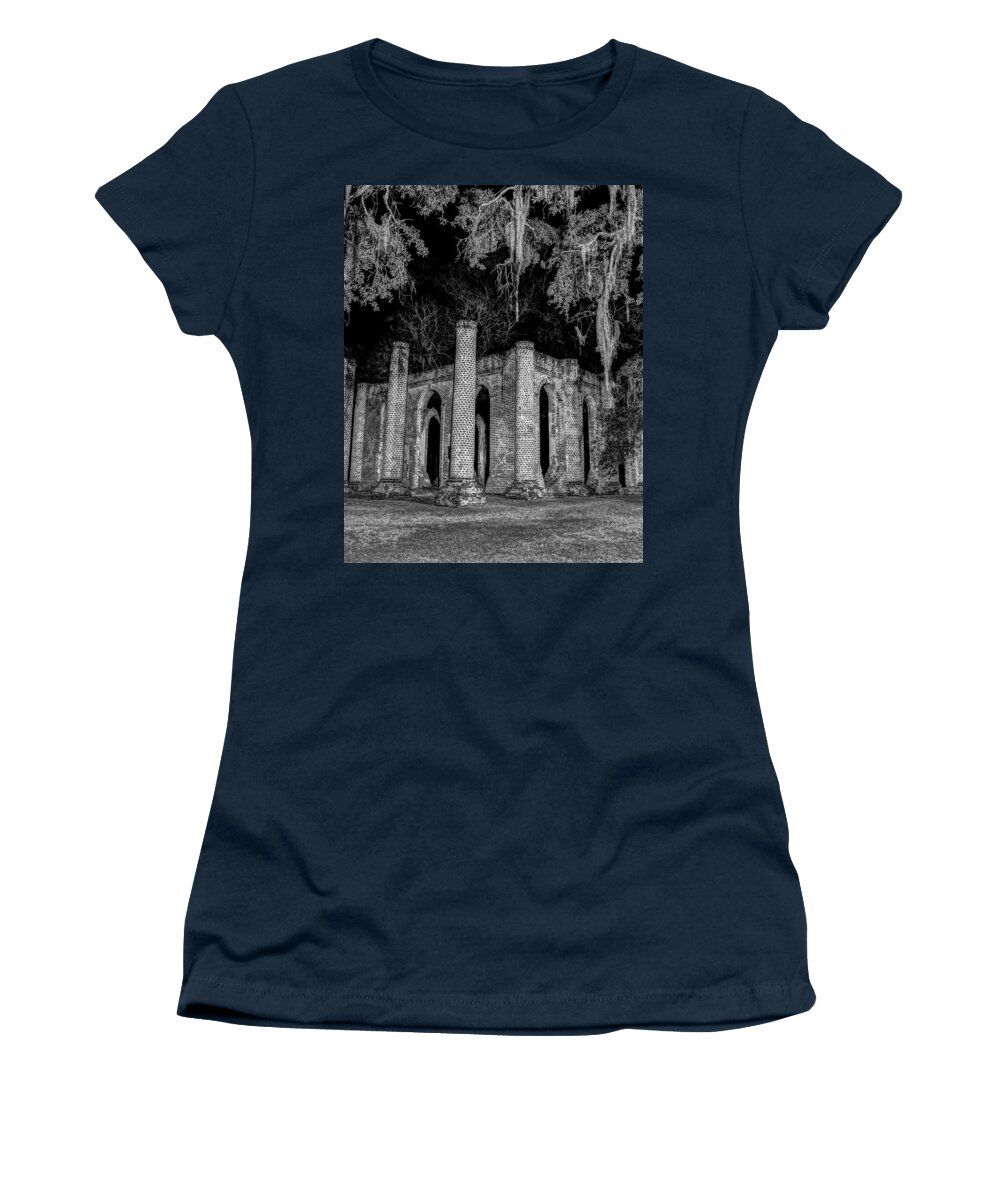 Old Women's T-Shirt featuring the photograph Old Sheldon Church by Charles Hite