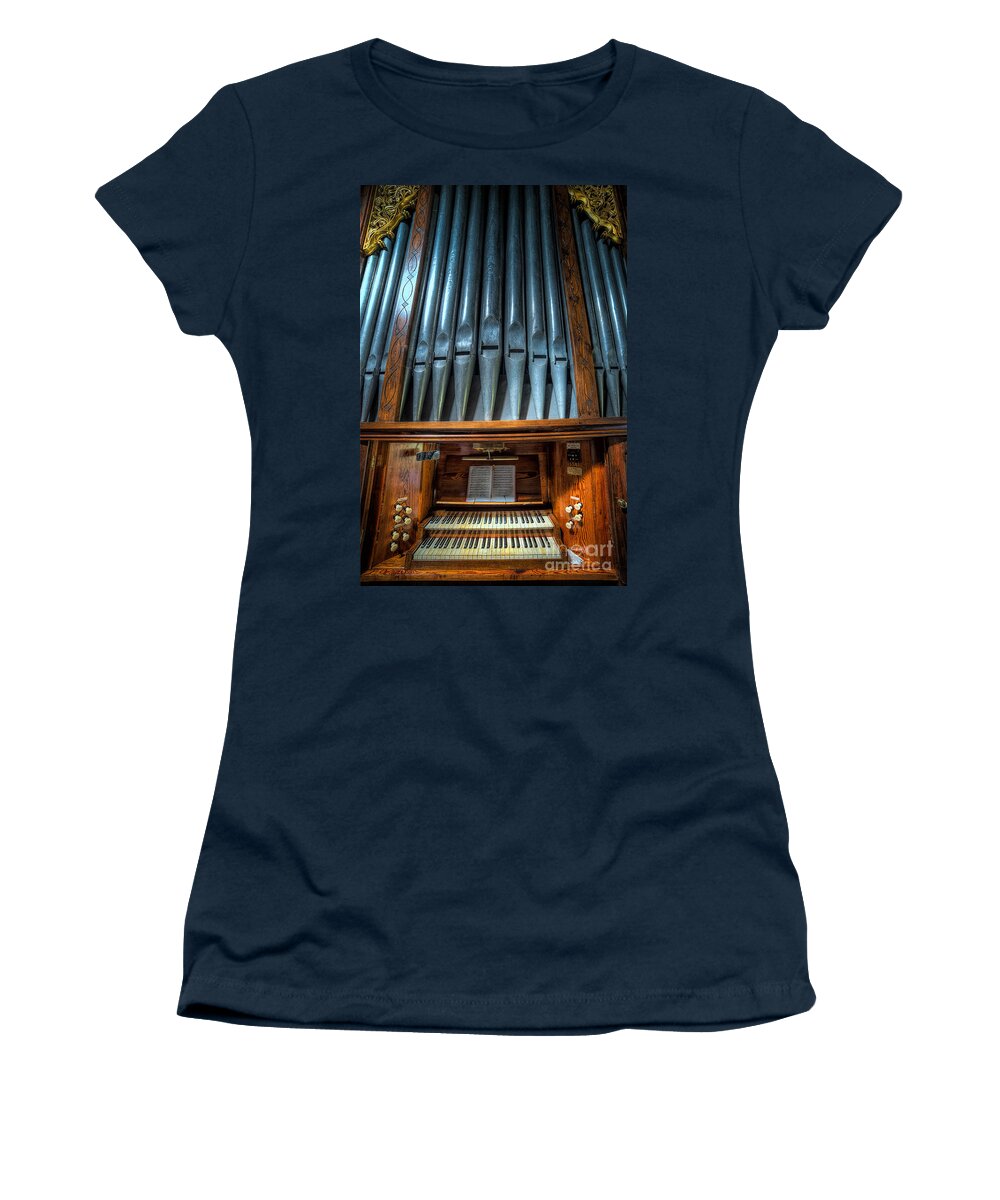 Church Organ Women's T-Shirt featuring the photograph Olde Church Organ by Adrian Evans