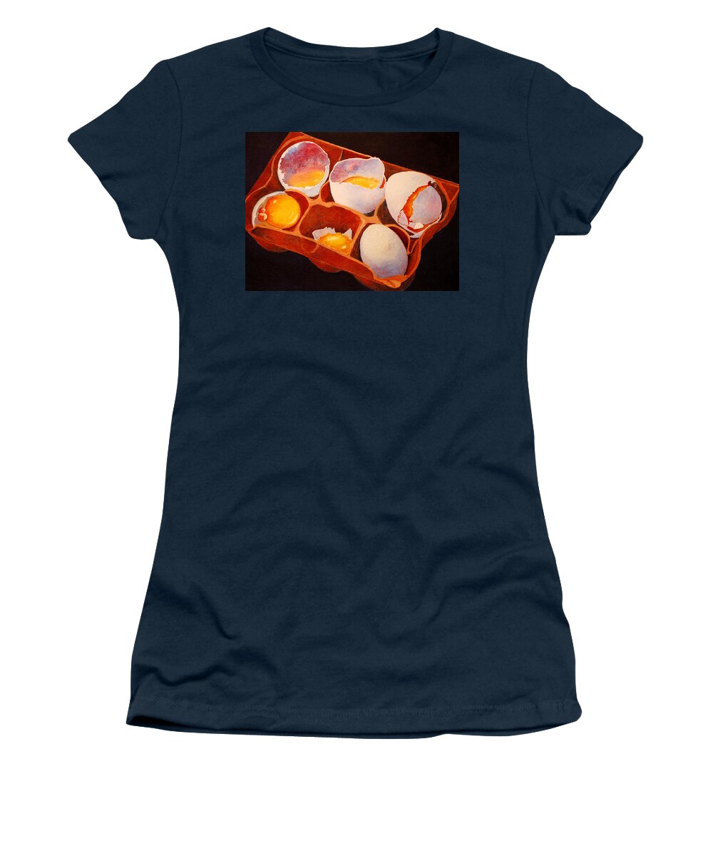 Eggs Women's T-Shirt featuring the painting One Good Egg by Roger Rockefeller