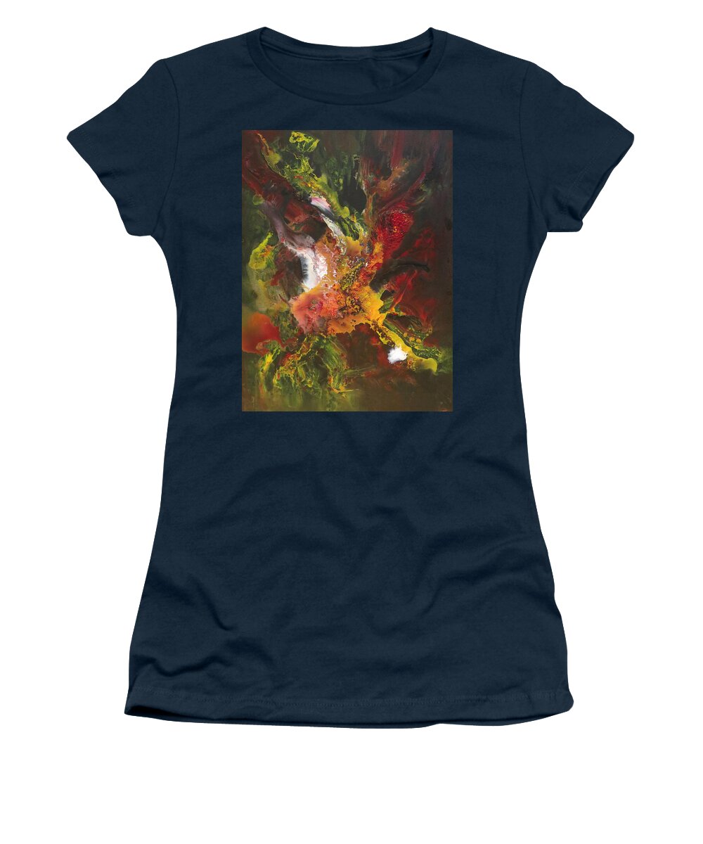 Abstract Women's T-Shirt featuring the painting Orchid by Soraya Silvestri