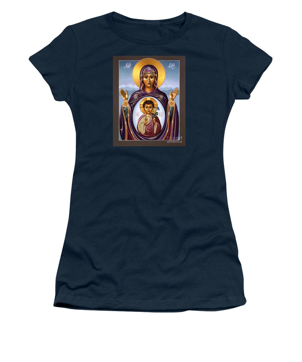William Hart Mcnichols Women's T-Shirt featuring the painting Our Lady of the New Advent Gate of Heaven 003 by William Hart McNichols