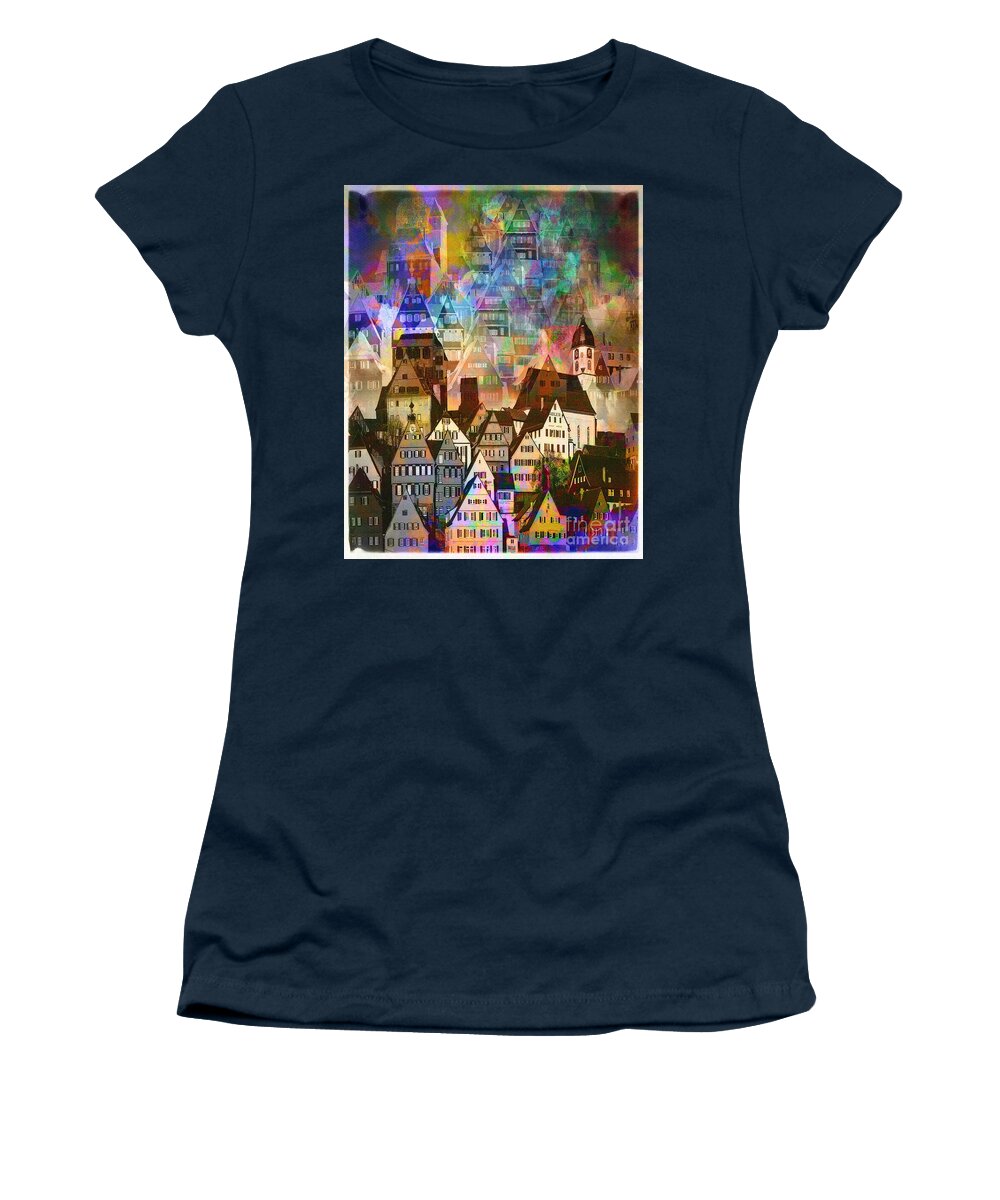 Digital Art Women's T-Shirt featuring the photograph Our Old Town by Edmund Nagele FRPS