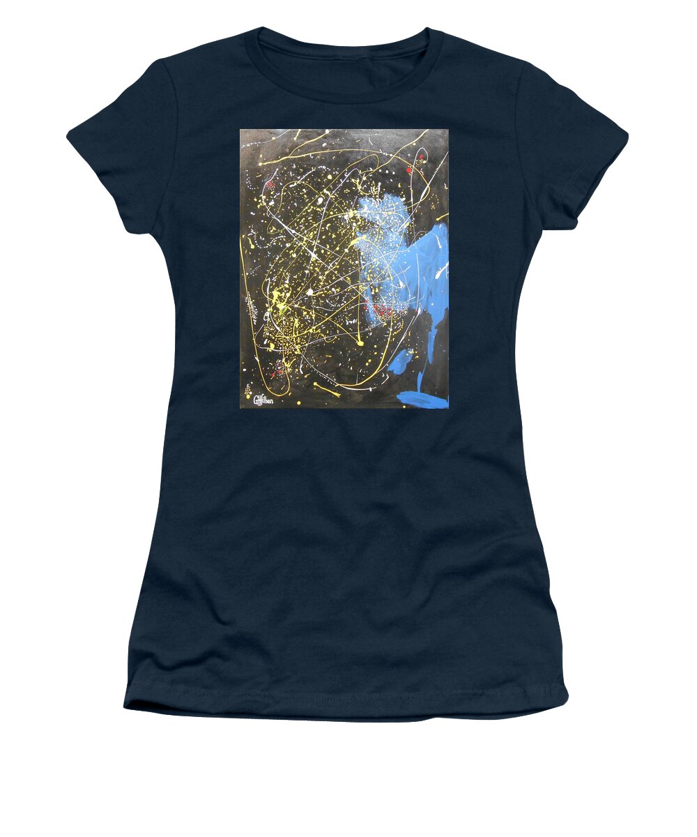 Abstract Women's T-Shirt featuring the painting Outta This World by GH FiLben
