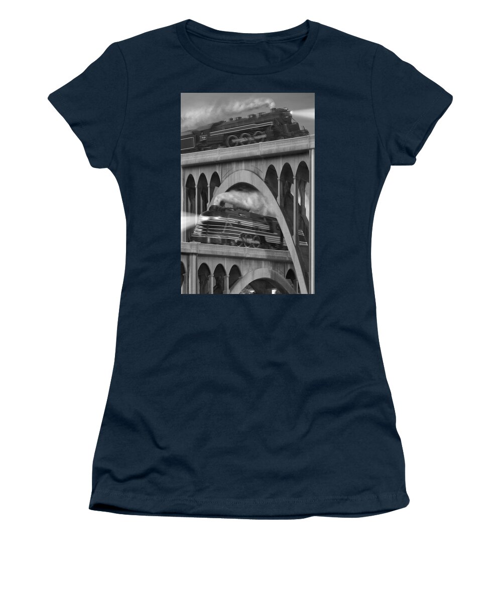 Transportation Women's T-Shirt featuring the photograph Over and Under by Mike McGlothlen