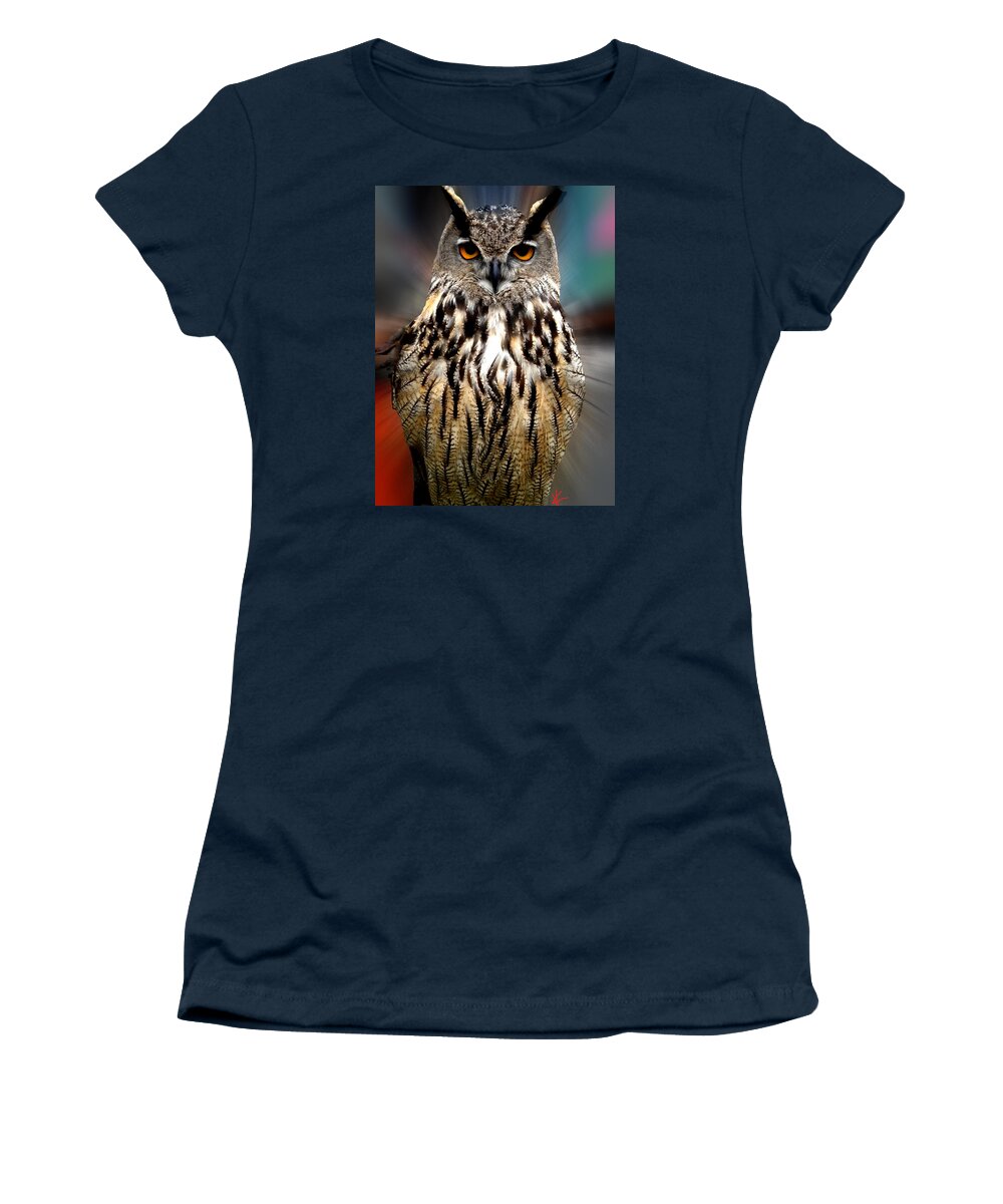 Colette Women's T-Shirt featuring the photograph Owl Living in the Spanish Mountains by Colette V Hera Guggenheim