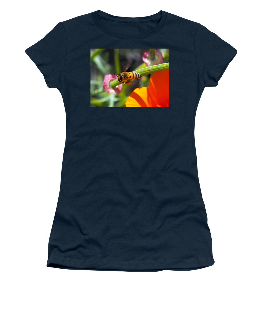 Spring Women's T-Shirt featuring the photograph Packin Poppy Pollen by Joe Schofield
