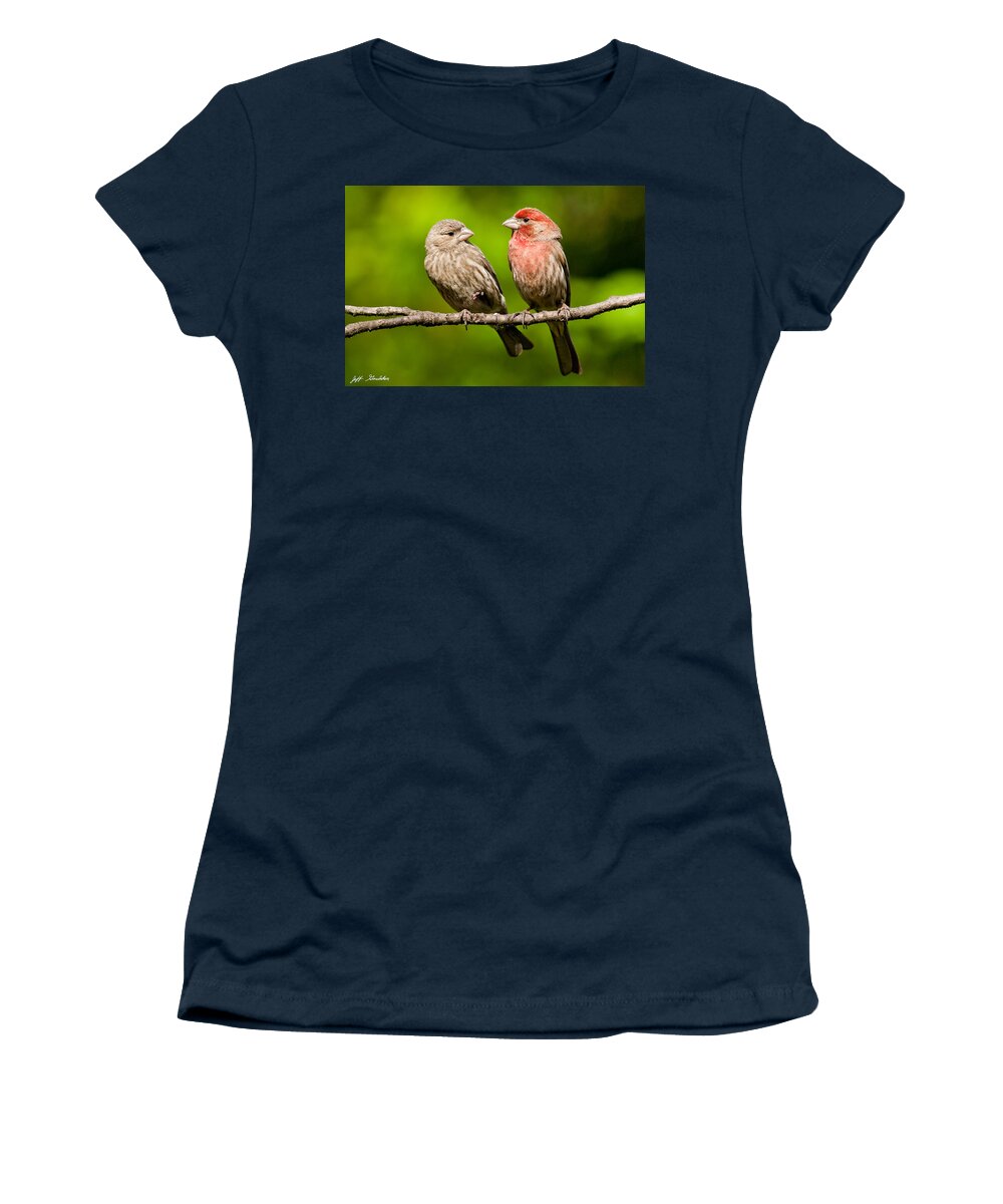 Affectionate Women's T-Shirt featuring the photograph Pair of House Finches in a Tree by Jeff Goulden