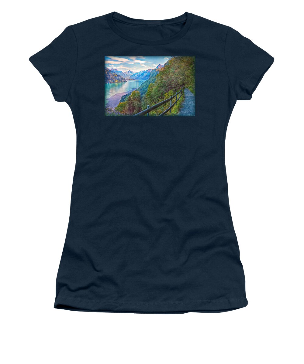 Switzerland Women's T-Shirt featuring the photograph Panorama Trail by Hanny Heim
