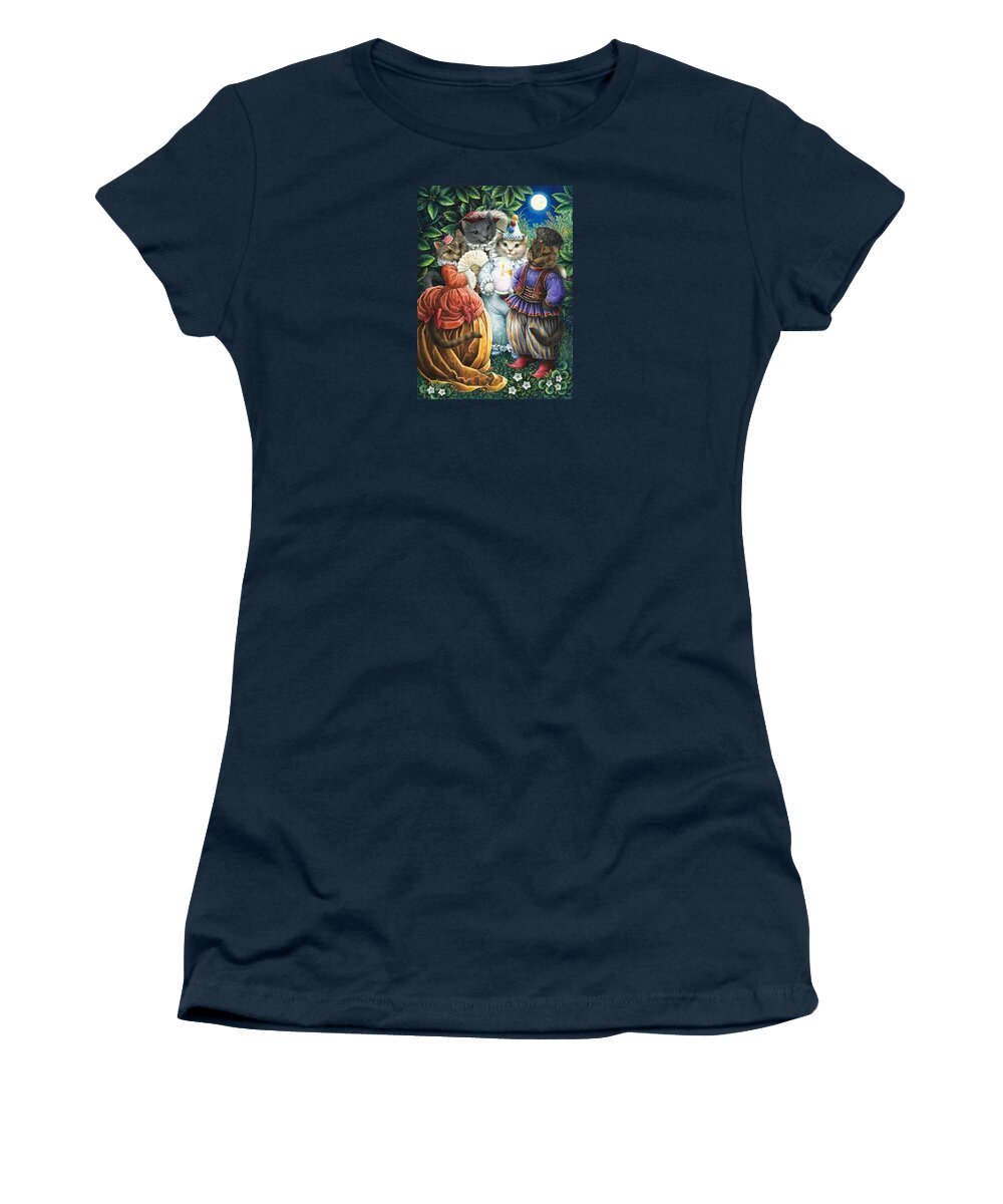 Cats Women's T-Shirt featuring the painting Party Cats by Lynn Bywaters