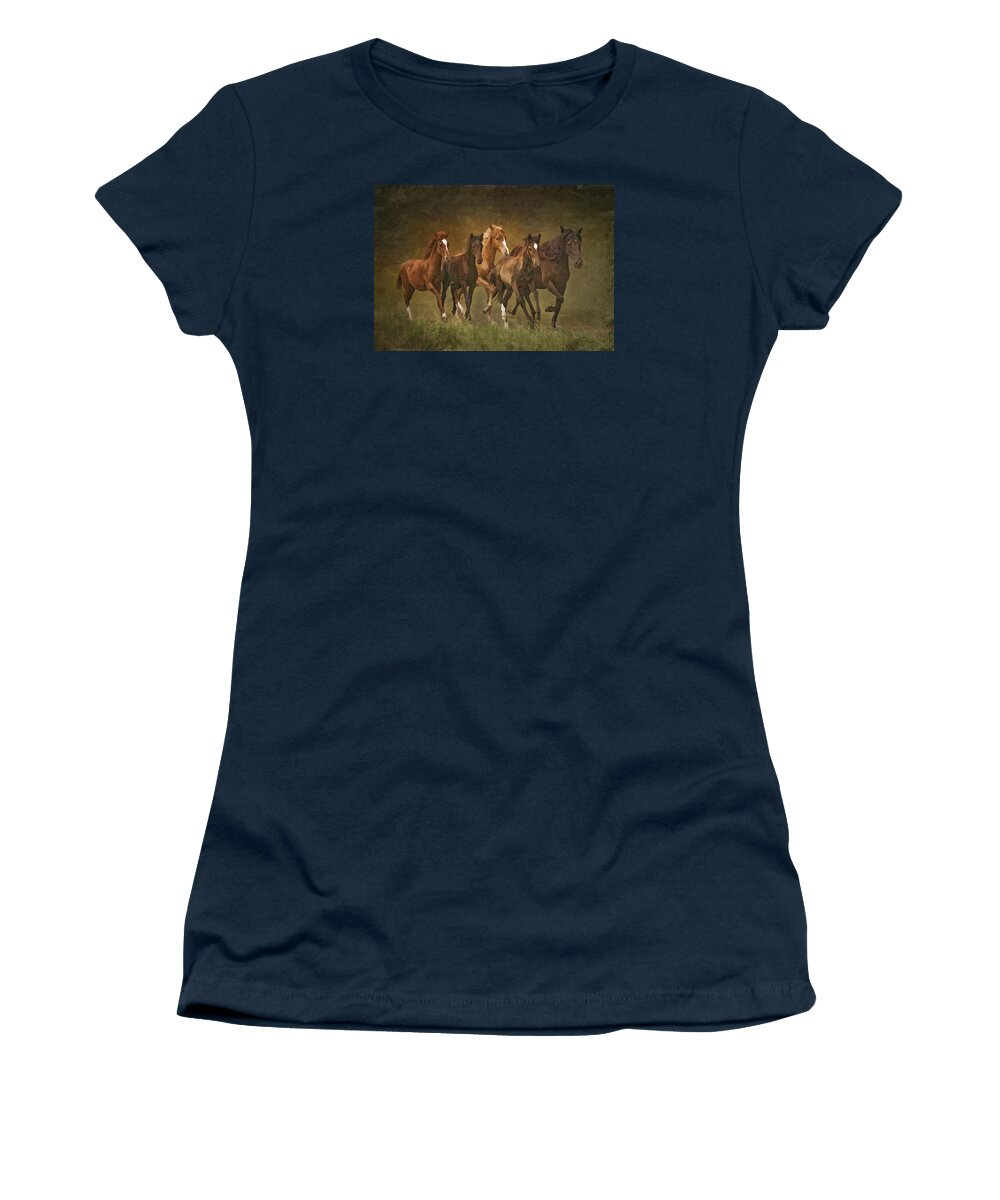 Horses Women's T-Shirt featuring the photograph Paso Peruvians by Priscilla Burgers