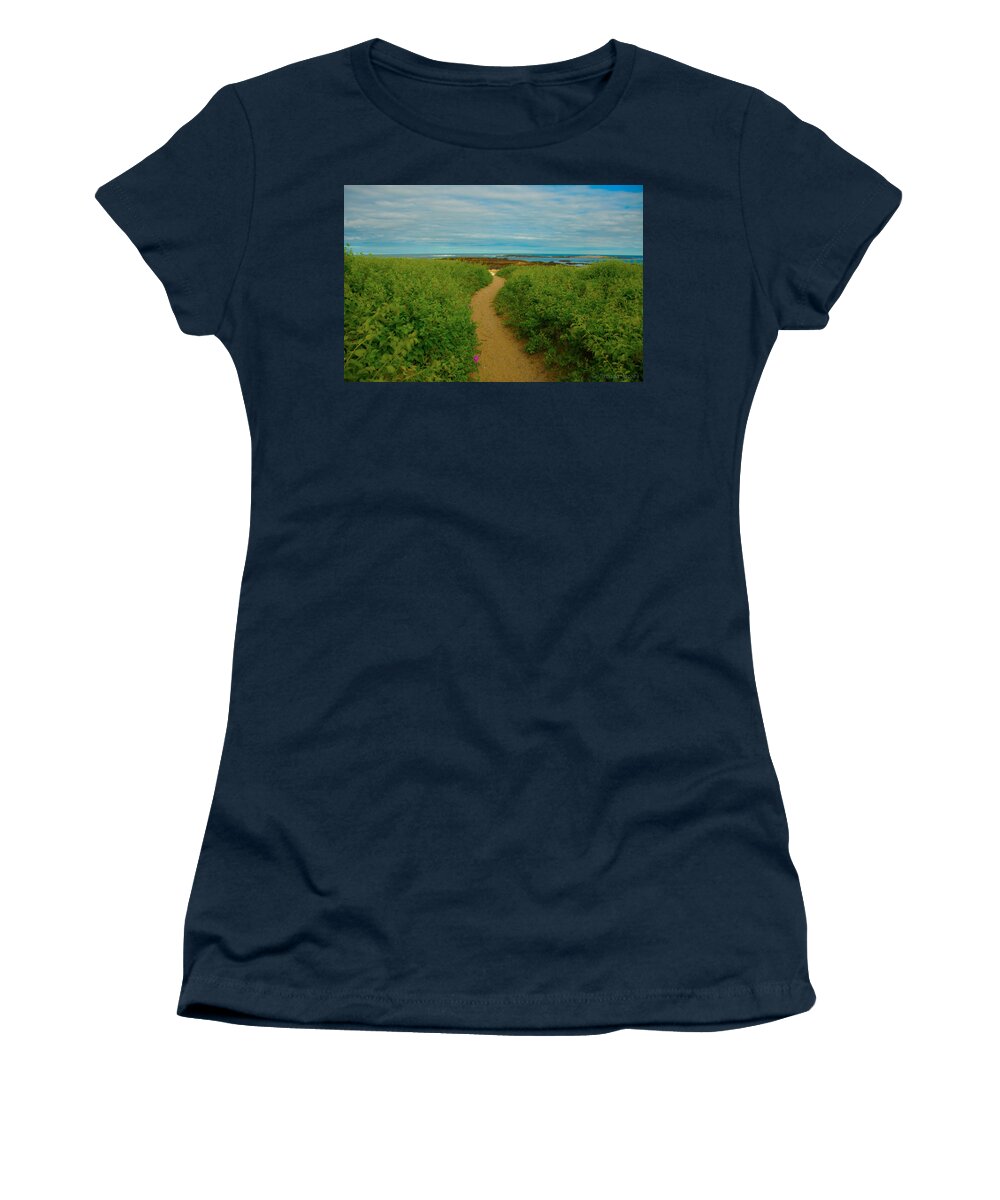 Biddeford Women's T-Shirt featuring the photograph Path to Blue by Brenda Jacobs