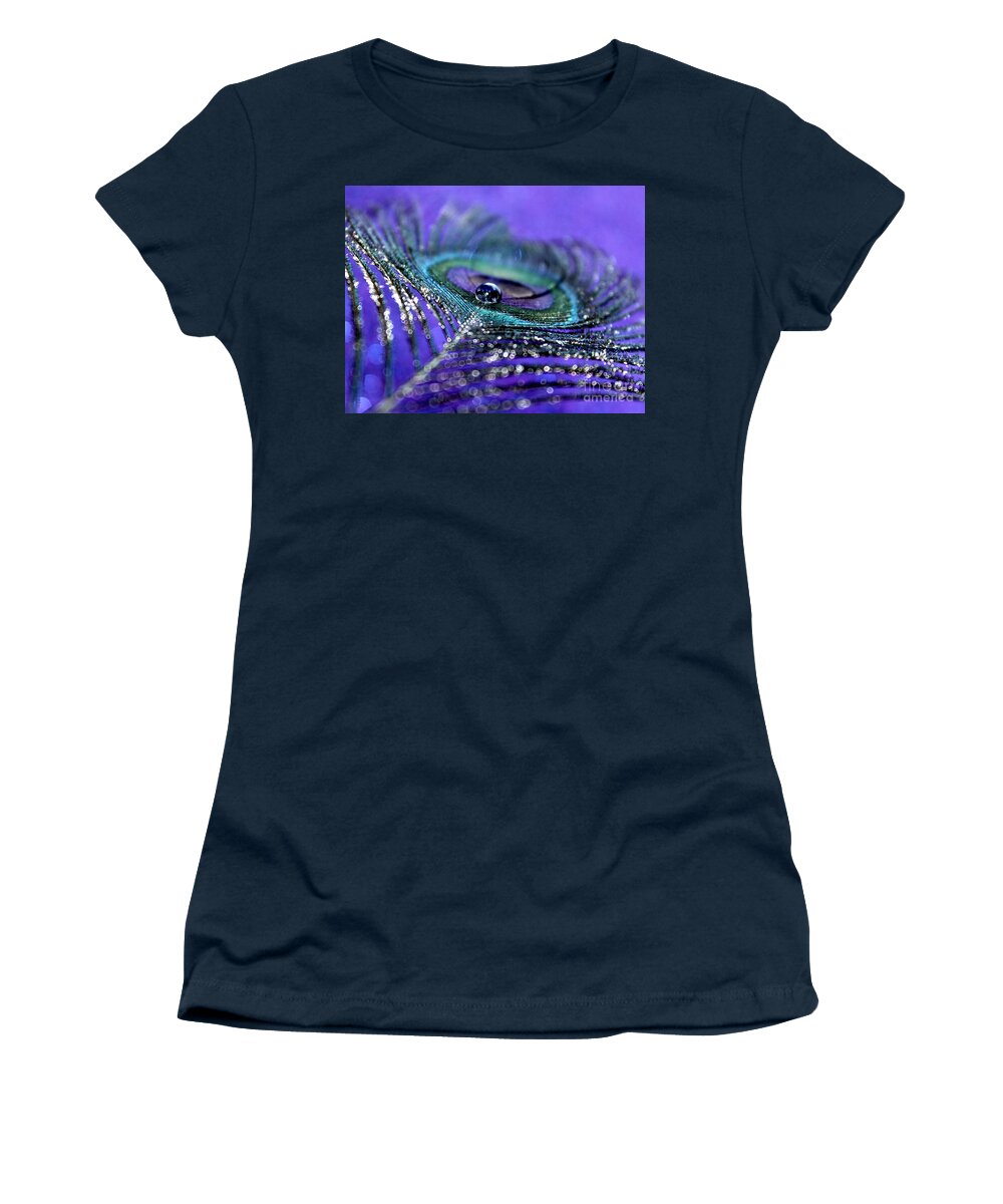 Peacock Feather Women's T-Shirt featuring the photograph Peacock Spirit by Krissy Katsimbras