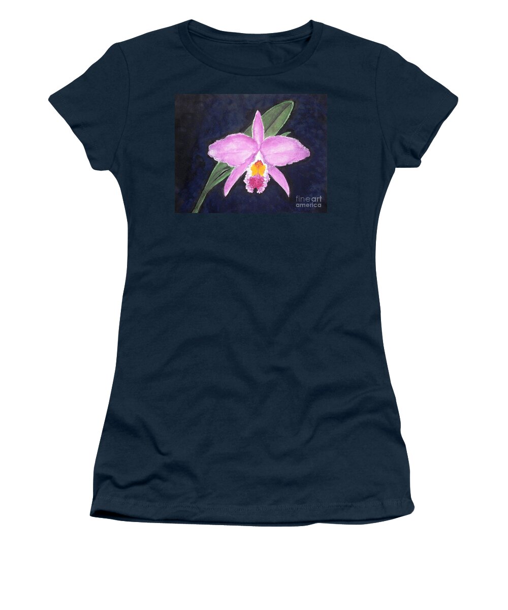 Orchid Women's T-Shirt featuring the painting Penny's Orchid by Denise Railey