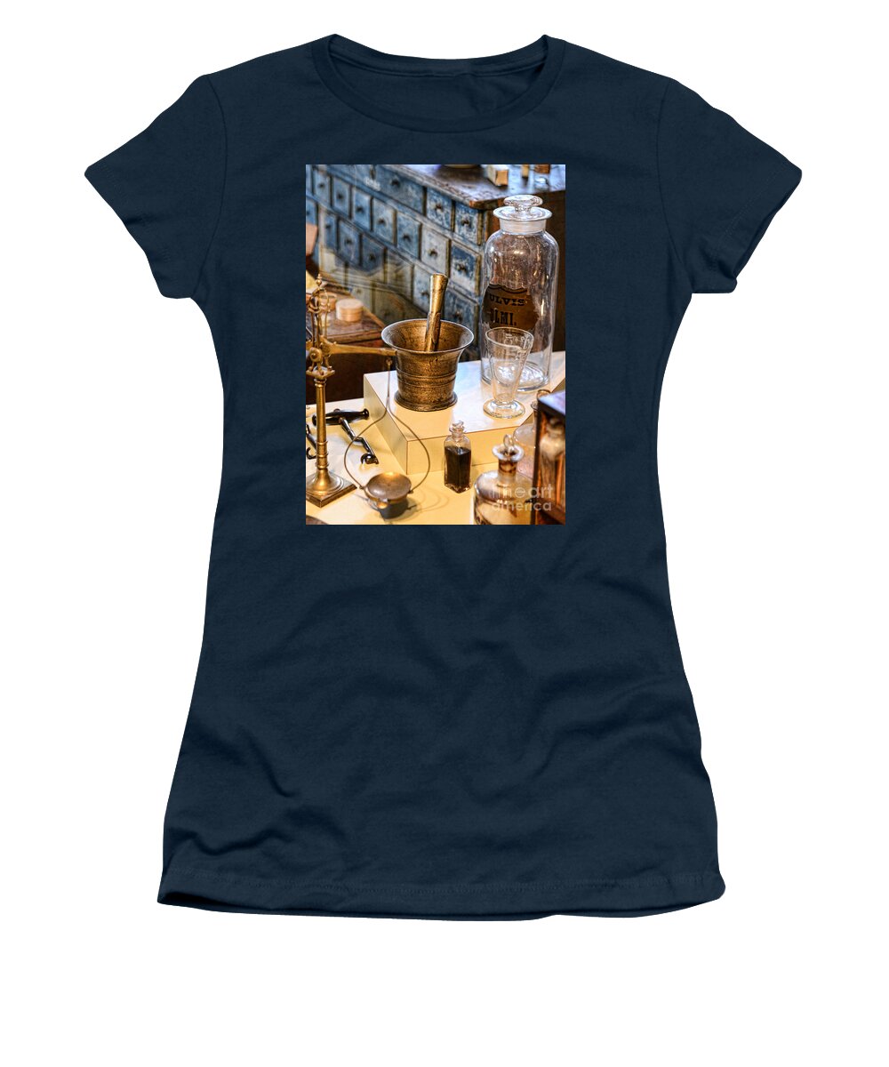 Paul Ward Women's T-Shirt featuring the photograph Pharmacist - Brass Mortar and Pestle by Paul Ward