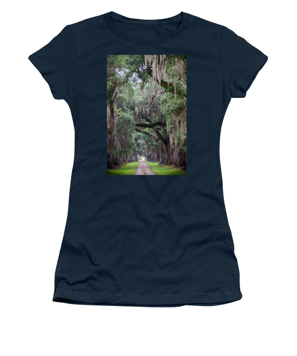 Edgard Women's T-Shirt featuring the photograph Plantation Path by Jim Shackett