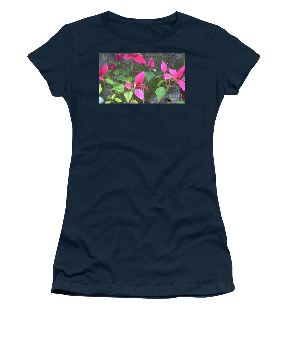 Poinsettia Women's T-Shirt featuring the photograph Poinsettia by Mary Ann Leitch