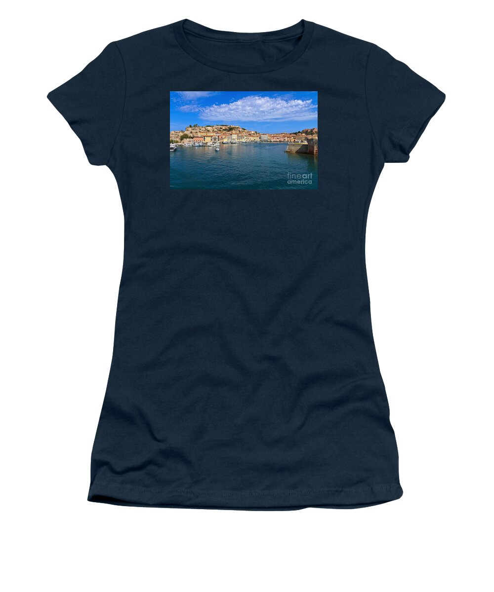 Italy Women's T-Shirt featuring the photograph Portoferraio - view from the sea by Antonio Scarpi