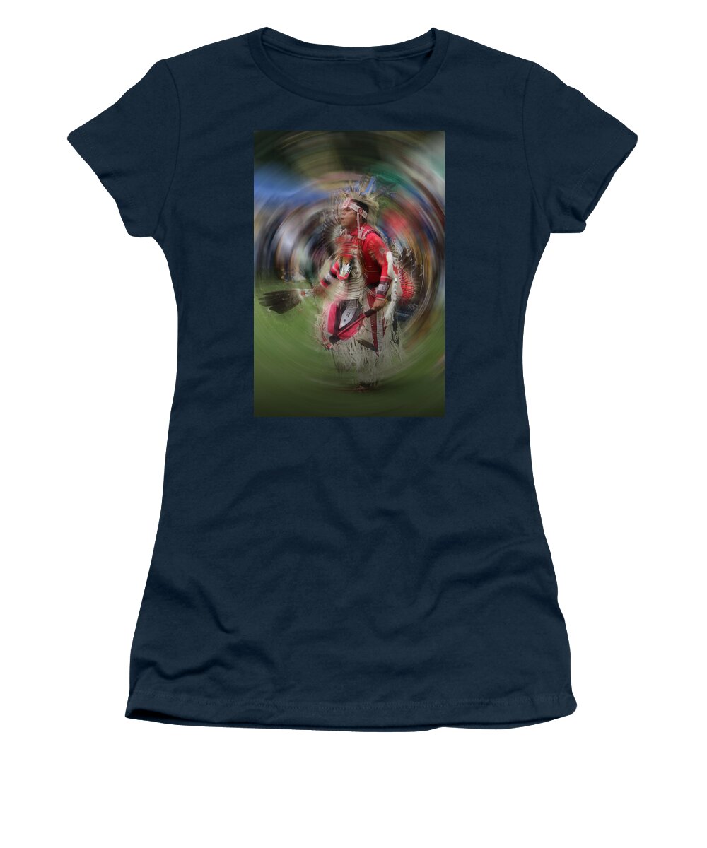 Indian Women's T-Shirt featuring the photograph Pow Wow Indian Dancer No. 0169 by Randall Nyhof