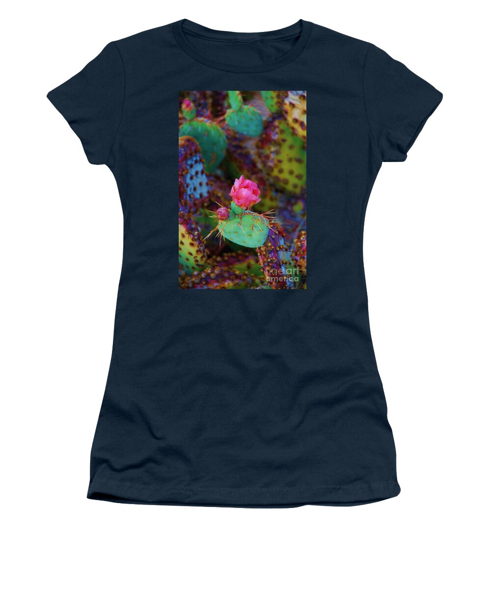 Opuntia Women's T-Shirt featuring the photograph PReTTY PinK PaiNFuL by Angela J Wright