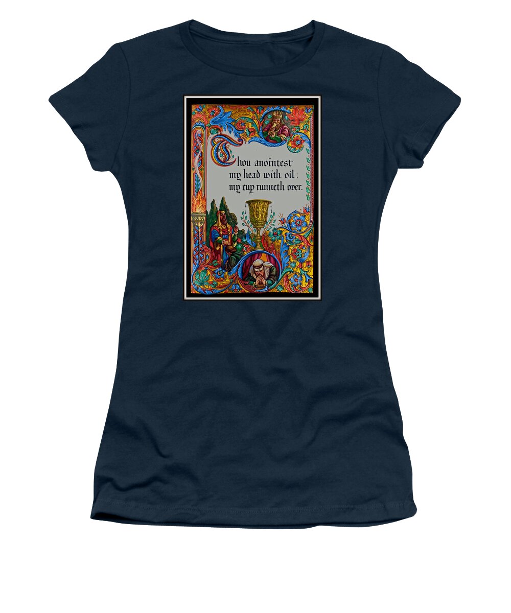 Verses Women's T-Shirt featuring the photograph Psalms 23-5B by Tikvah's Hope