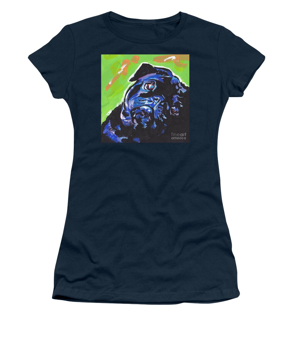 Pug Women's T-Shirt featuring the painting Pugalug by Lea S