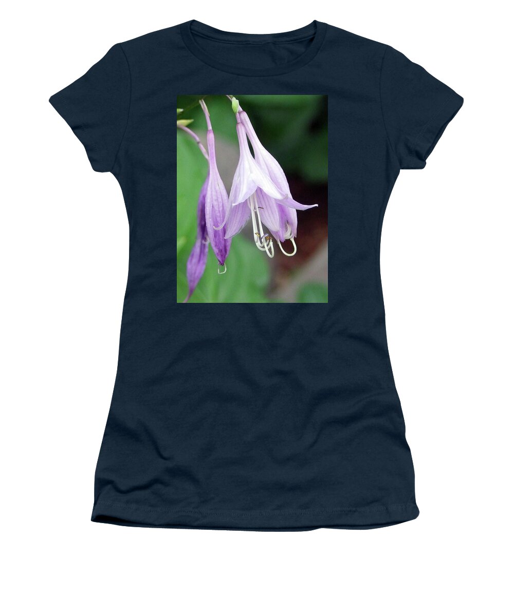 Purple Women's T-Shirt featuring the photograph Purple and white Fuchsia by Ron Roberts