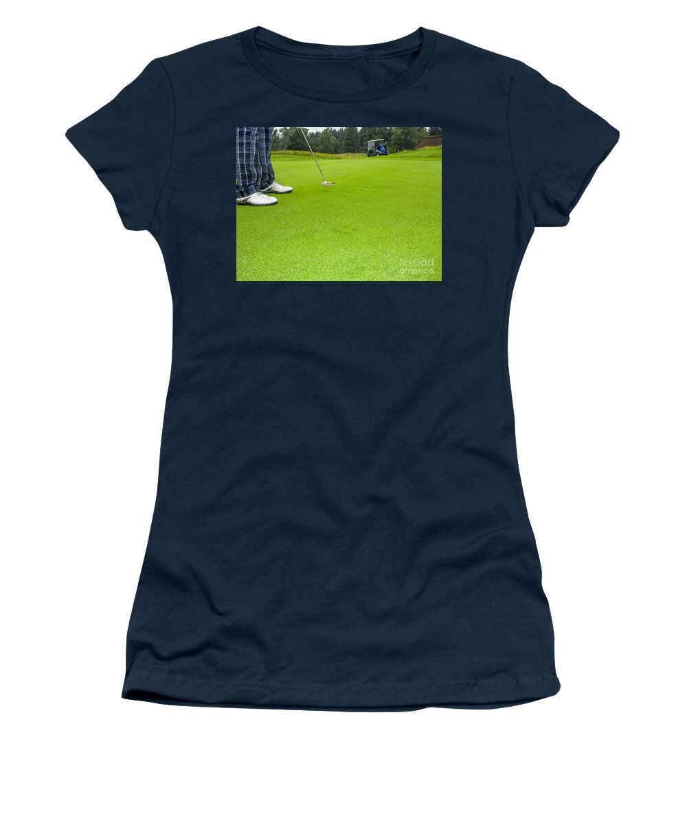 Background Women's T-Shirt featuring the photograph Putting by Patricia Hofmeester