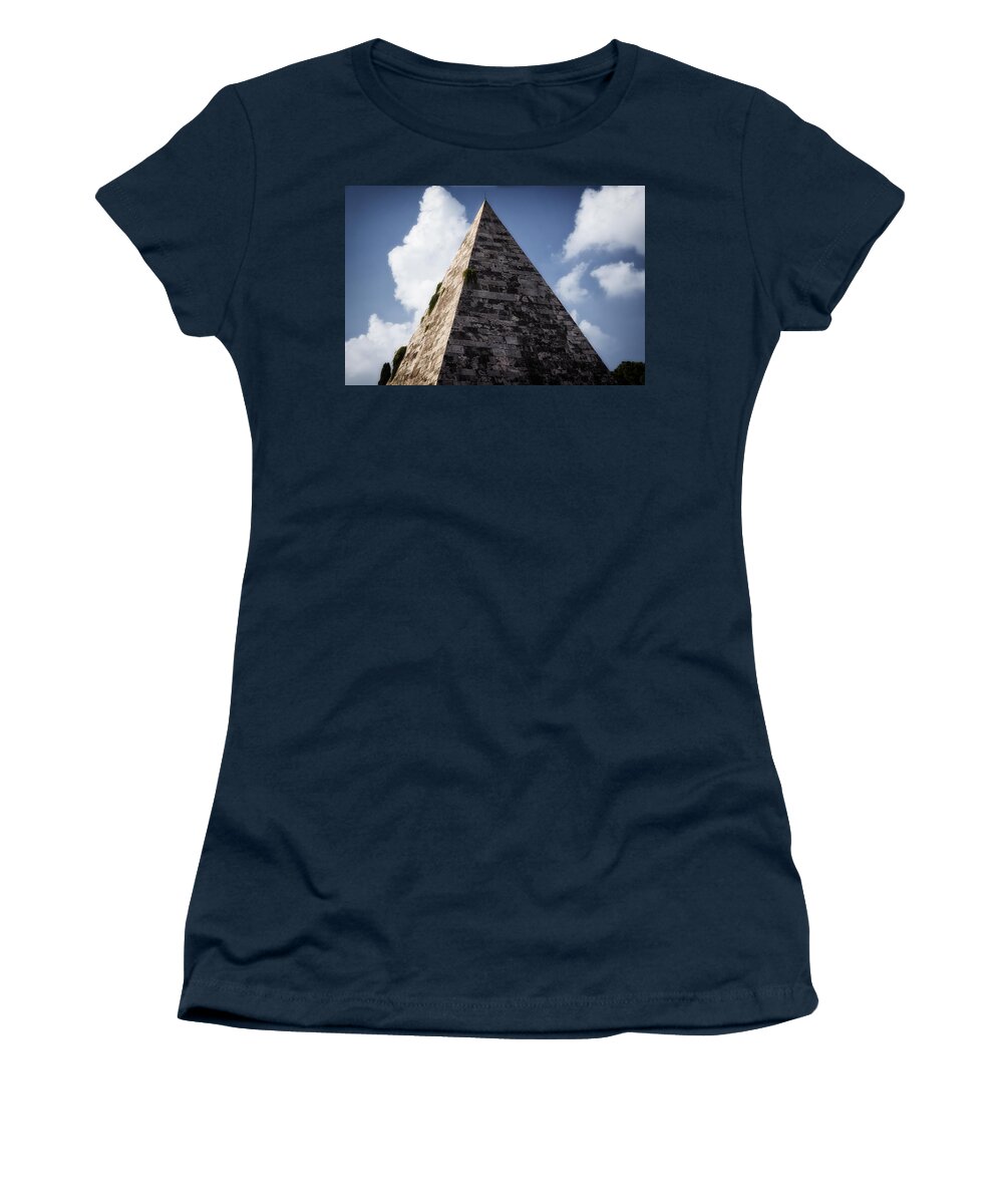 Abstract Women's T-Shirt featuring the photograph Pyramid of Rome II by Joan Carroll