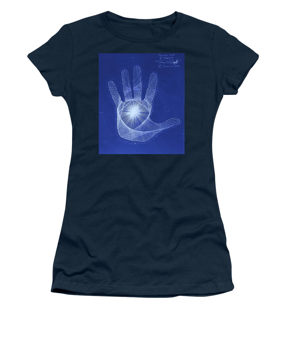 Hand Women's T-Shirt featuring the drawing Quantum Hand Through My Eyes by Jason Padgett