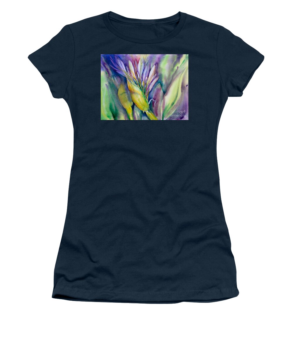 Flower Painting Women's T-Shirt featuring the painting Queen Emma's Lily blossom by Deborah Pence