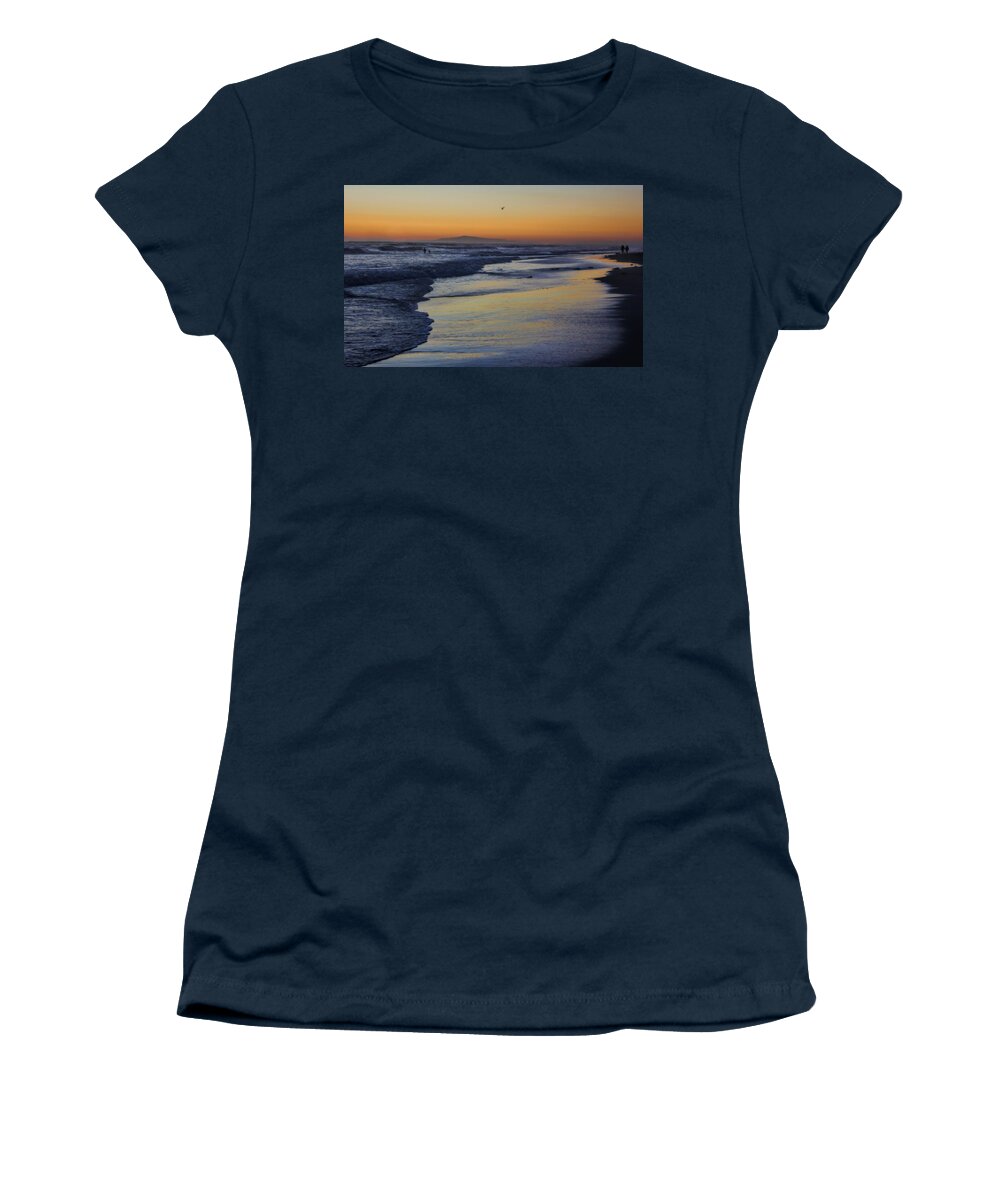 Huntington Beach Women's T-Shirt featuring the photograph Quiet by Tammy Espino