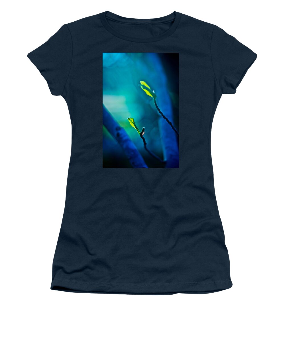 Blue Women's T-Shirt featuring the digital art Reaching for the Light by Linda Unger