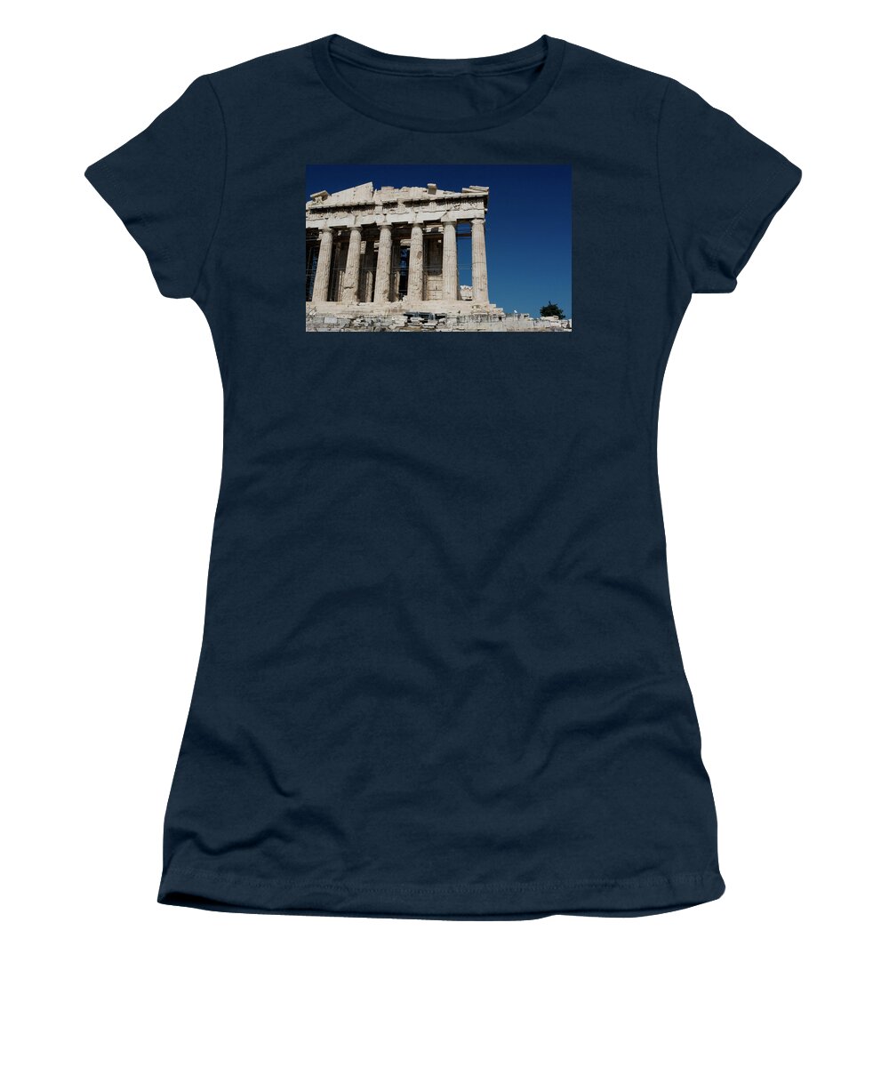 Acropolis Women's T-Shirt featuring the photograph Rebuilding the Parthenon by Lorraine Devon Wilke