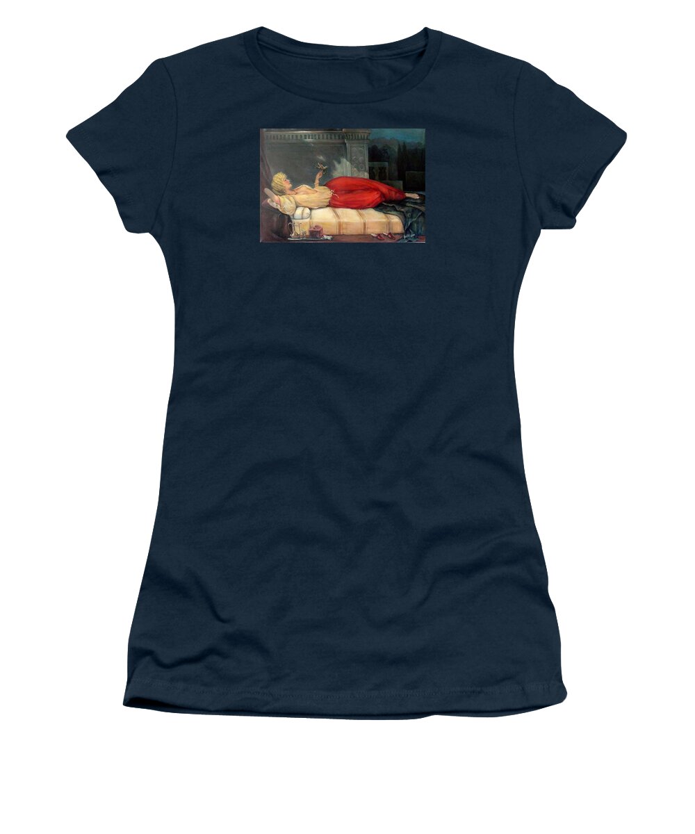 Reclining Woman Women's T-Shirt featuring the painting Reclining Woman by Donna Tucker