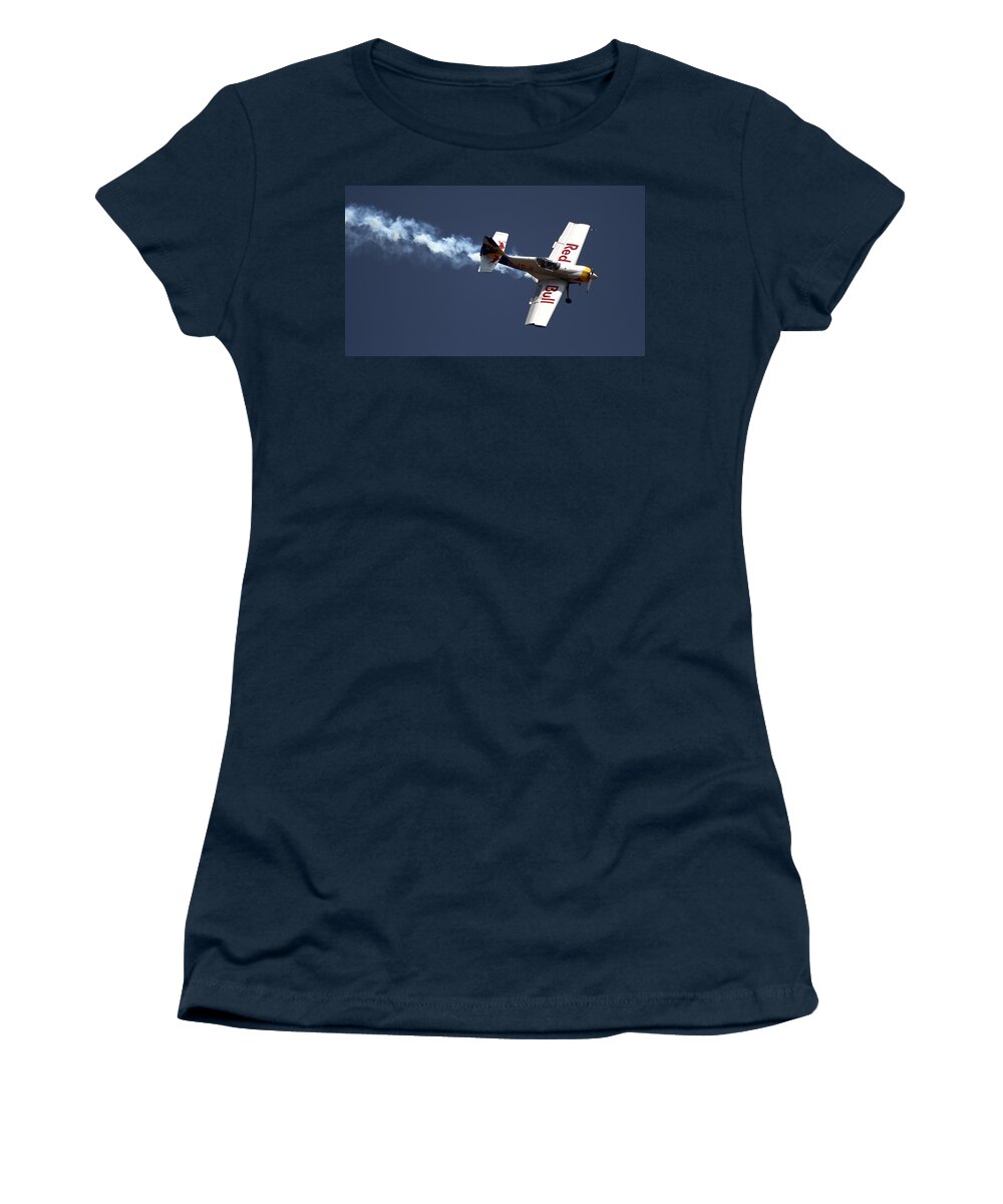 Redbulls Aerobatics Women's T-Shirt featuring the photograph Red Bull - Aerobatic Flight by Ramabhadran Thirupattur