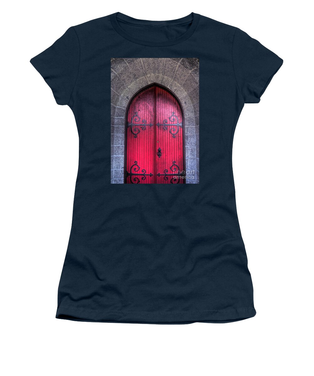 Red Women's T-Shirt featuring the photograph Red Door by Alana Ranney