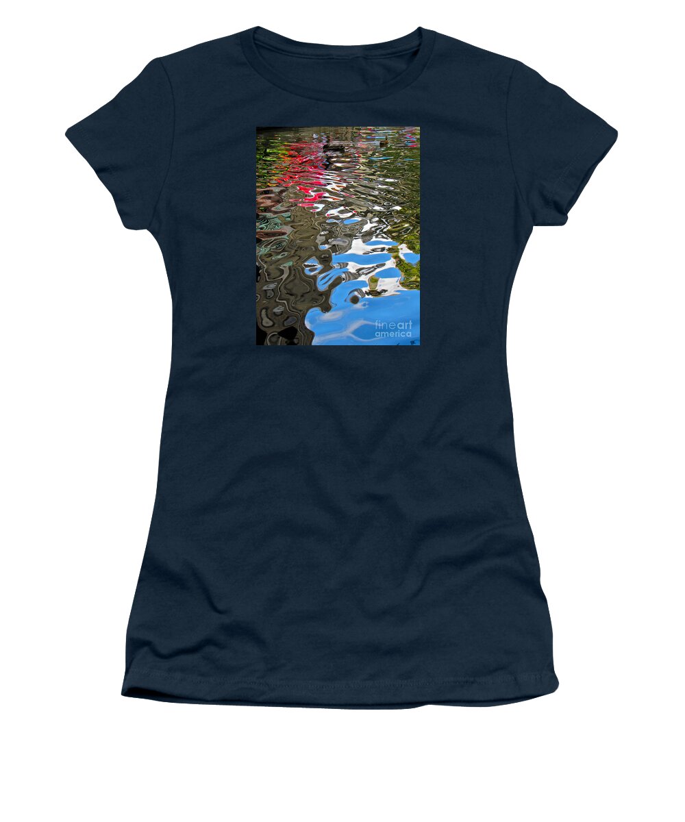 River Women's T-Shirt featuring the photograph River Ducks by Pamela Clements