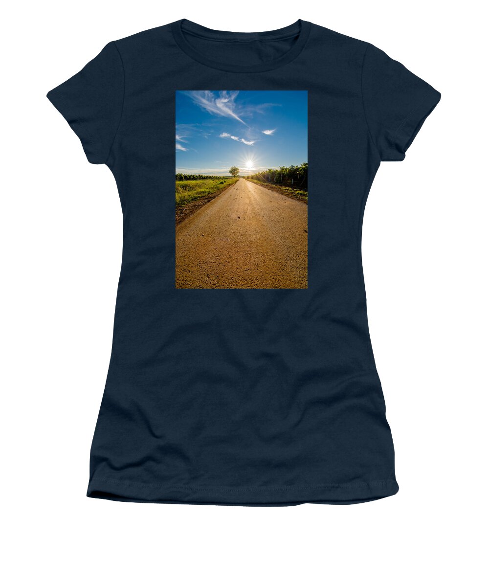Sun Women's T-Shirt featuring the photograph Road to the Sun by Andreas Berthold