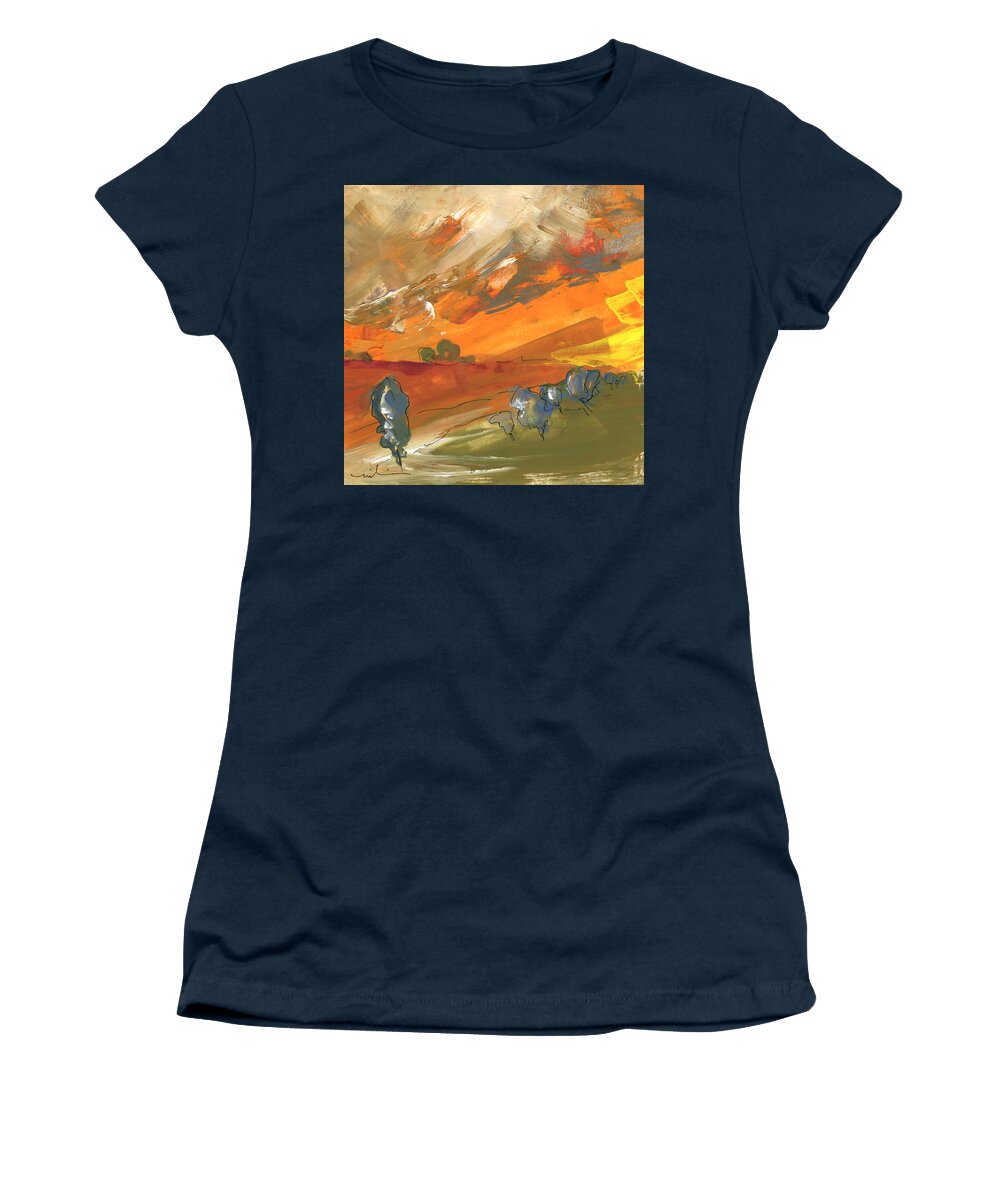 Travel Women's T-Shirt featuring the painting Ronda 02 by Miki De Goodaboom