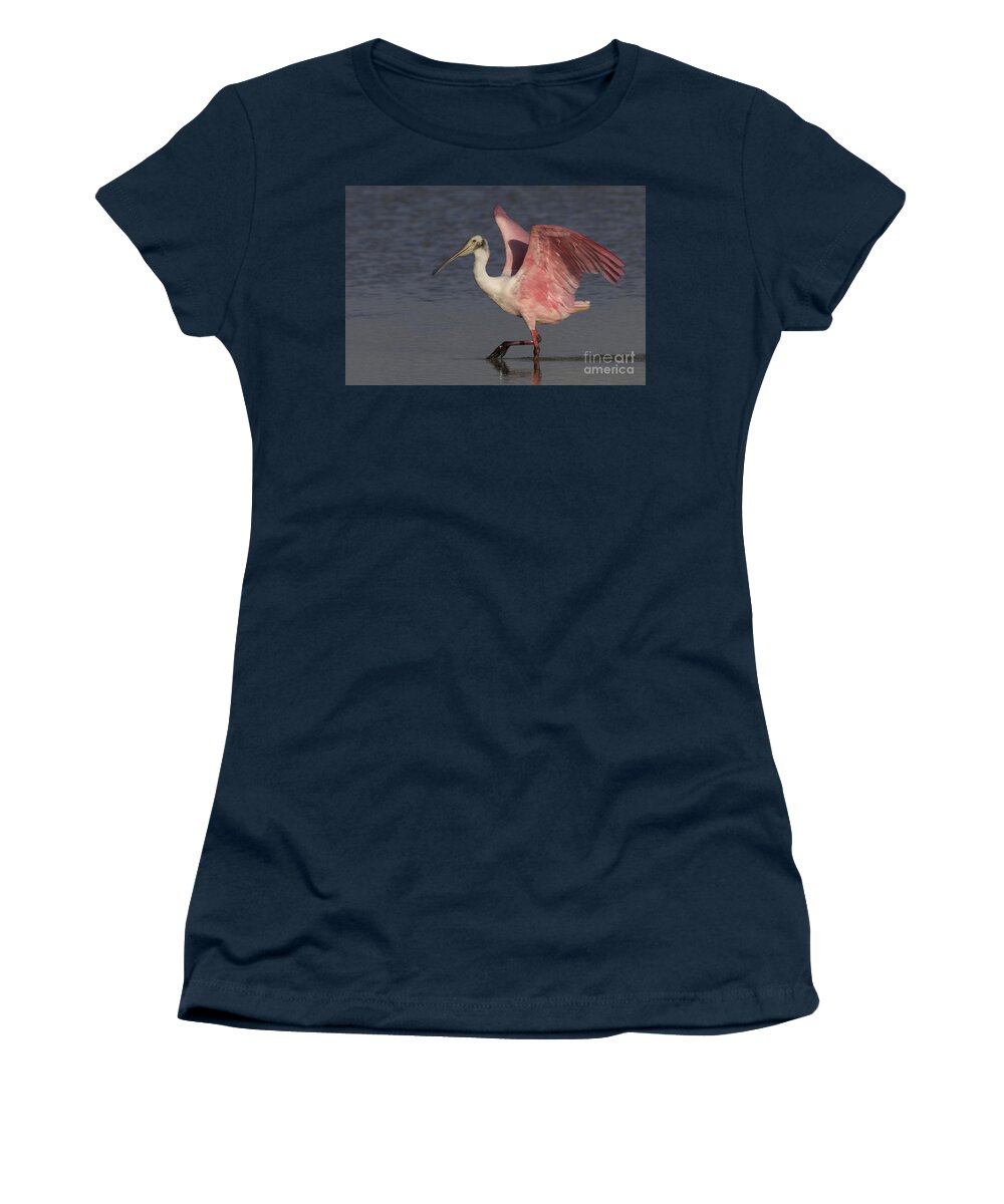 Roseate Spoonbill Women's T-Shirt featuring the photograph Roseate Spoonbill by Meg Rousher